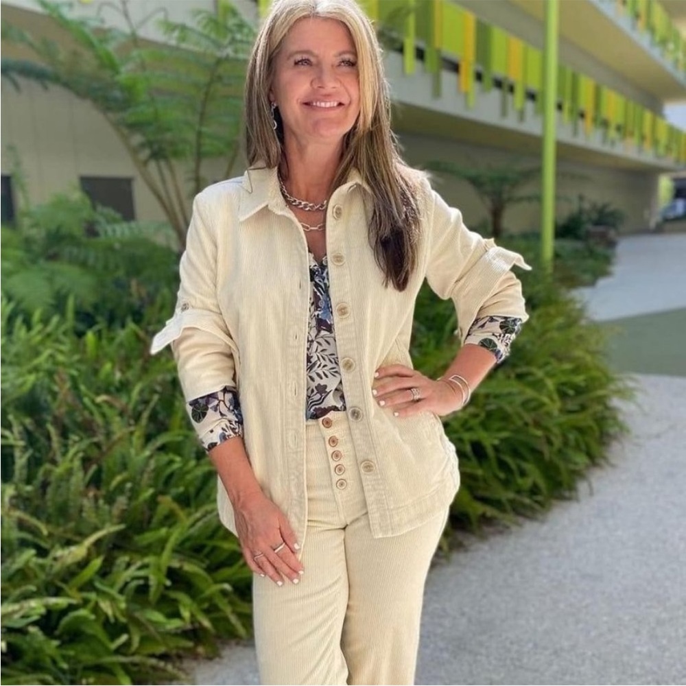 Cabi Scout Jacket #4493 Ivory corduroy Cotton Size XS Was $149